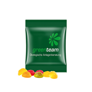 Minitüte,10 g, kompostierbare Folie weiß, Trolli Fruchtgummi Fußbälle