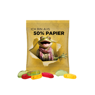 Minitüte, 15 g, Papierfolie weiß, Trolli Fruchtgummi Autos