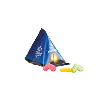 Fruchtgummi Tetraeder, Folie weiß, Trolli Fruchtgummi Fahrrad
