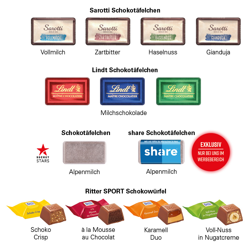 Adventskalender Haus, share Schokotäfelchen
