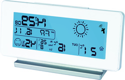 Multifunktions-Wetterstation beleuchtet mit Funkuhr, Alarmuhr, Kalender und Hygrometer N-m 132