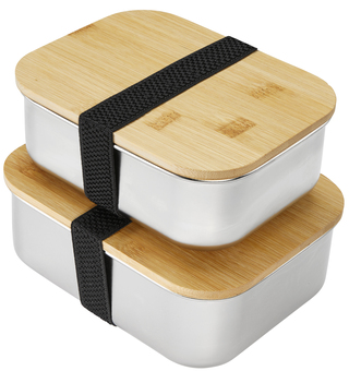 Lunchbox 1350 ml aus Edelstahl mit Bambus-Deckel