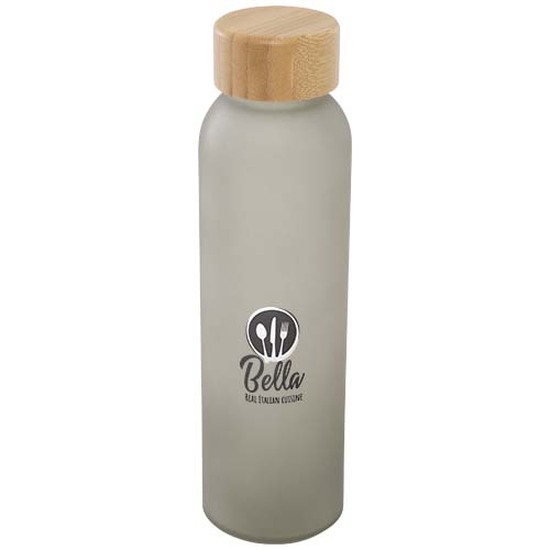 Lume 500 ml Flasche aus mattiertem Kalknatronglas mit Bambusdeckel