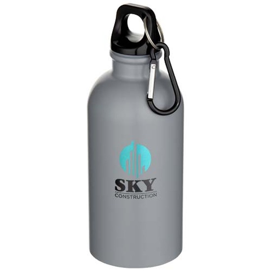 Oregon 400 ml matte RCS-zertifizierte einwandige Trinkflasche aus recyceltem Edelstahl mit Karabinerhaken