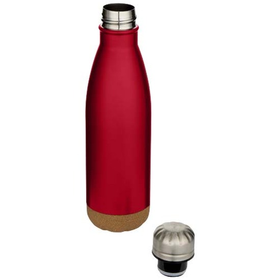 Cove 500 ml doppelwandige, vakuumisolierte Trinkflasche aus Edelstahl mit Korkdetails