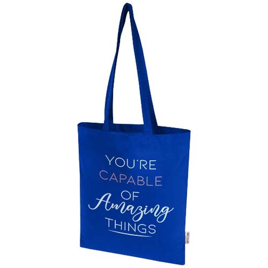 Madras Blend 140 g/m² Tragetasche aus GRS-recycelter Baumwolle 7L