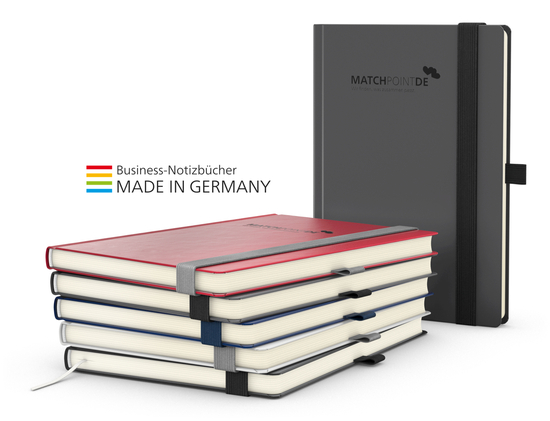 Notizbuch Vision-Book Creme Bestseller A4, rot inkl. Goldprägung