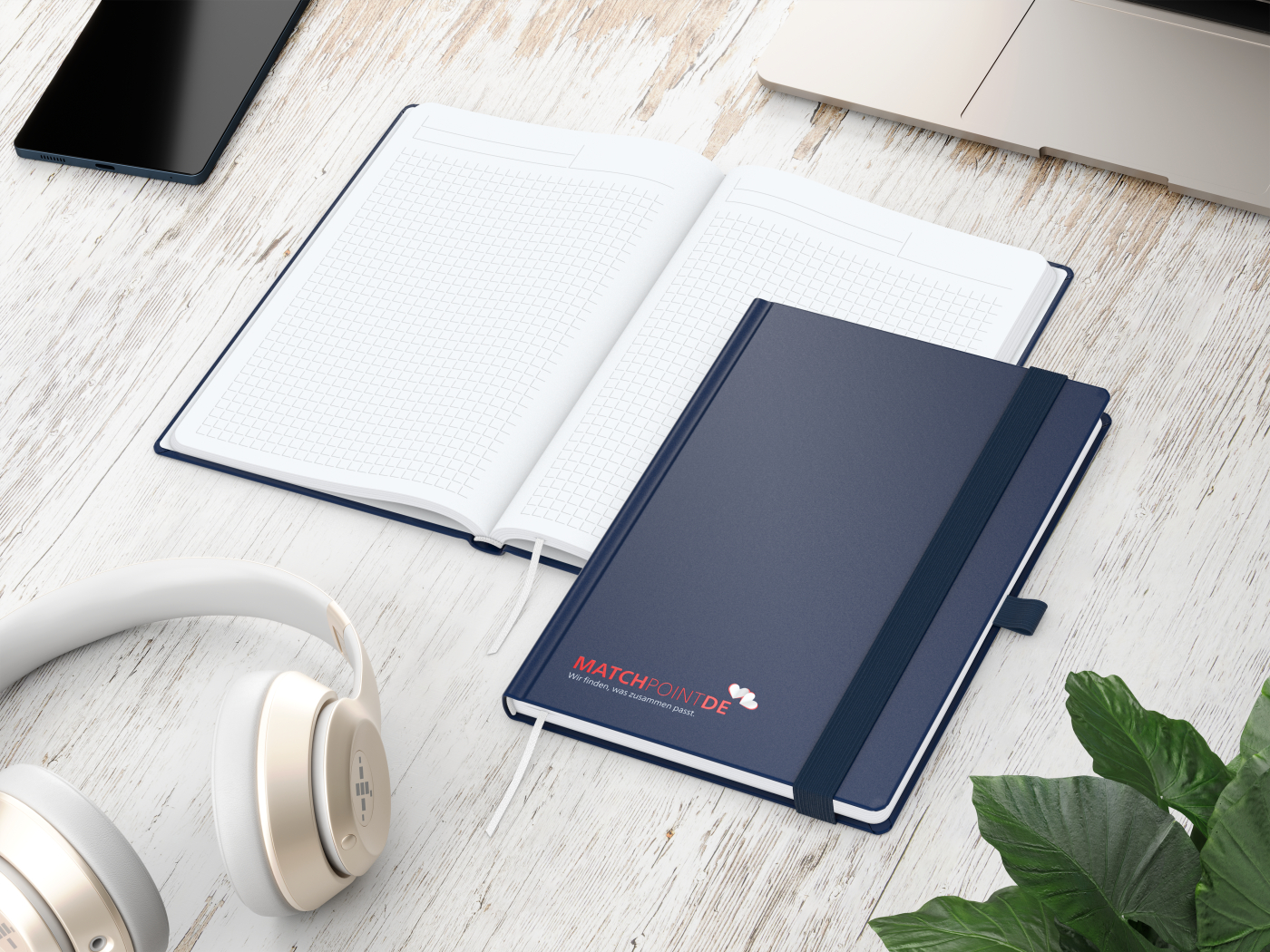 Notizbuch Vision-Book White A5 Bestseller inkl. Siebdruck-Digital