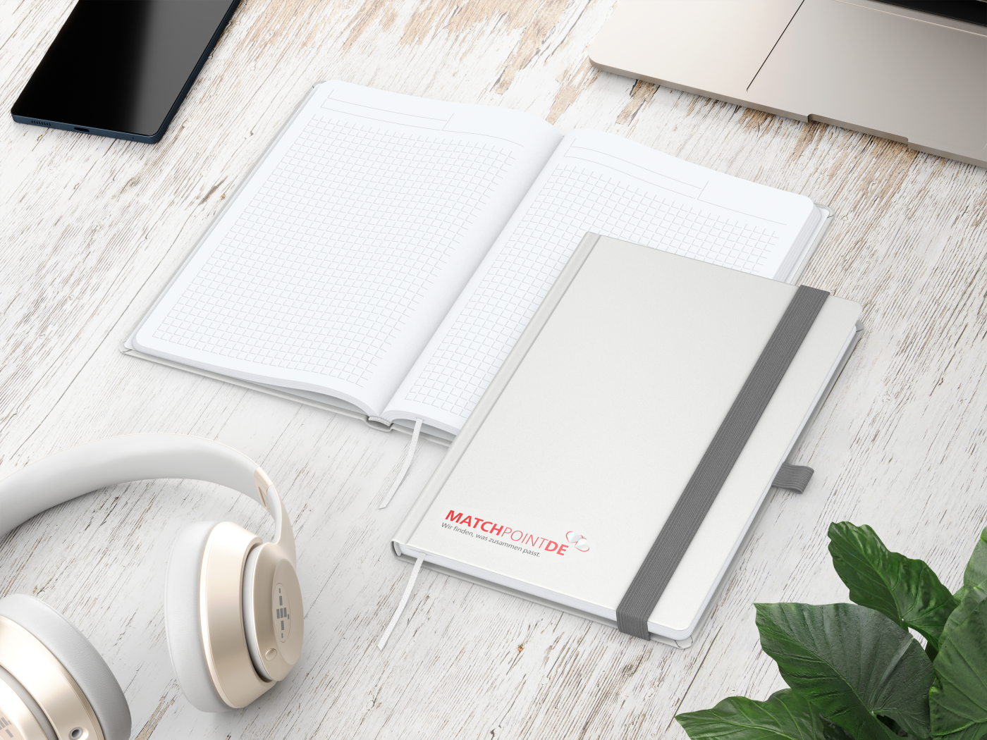 Notizbuch Vision-Book White A5 Bestseller inkl. Siebdruck-Digital