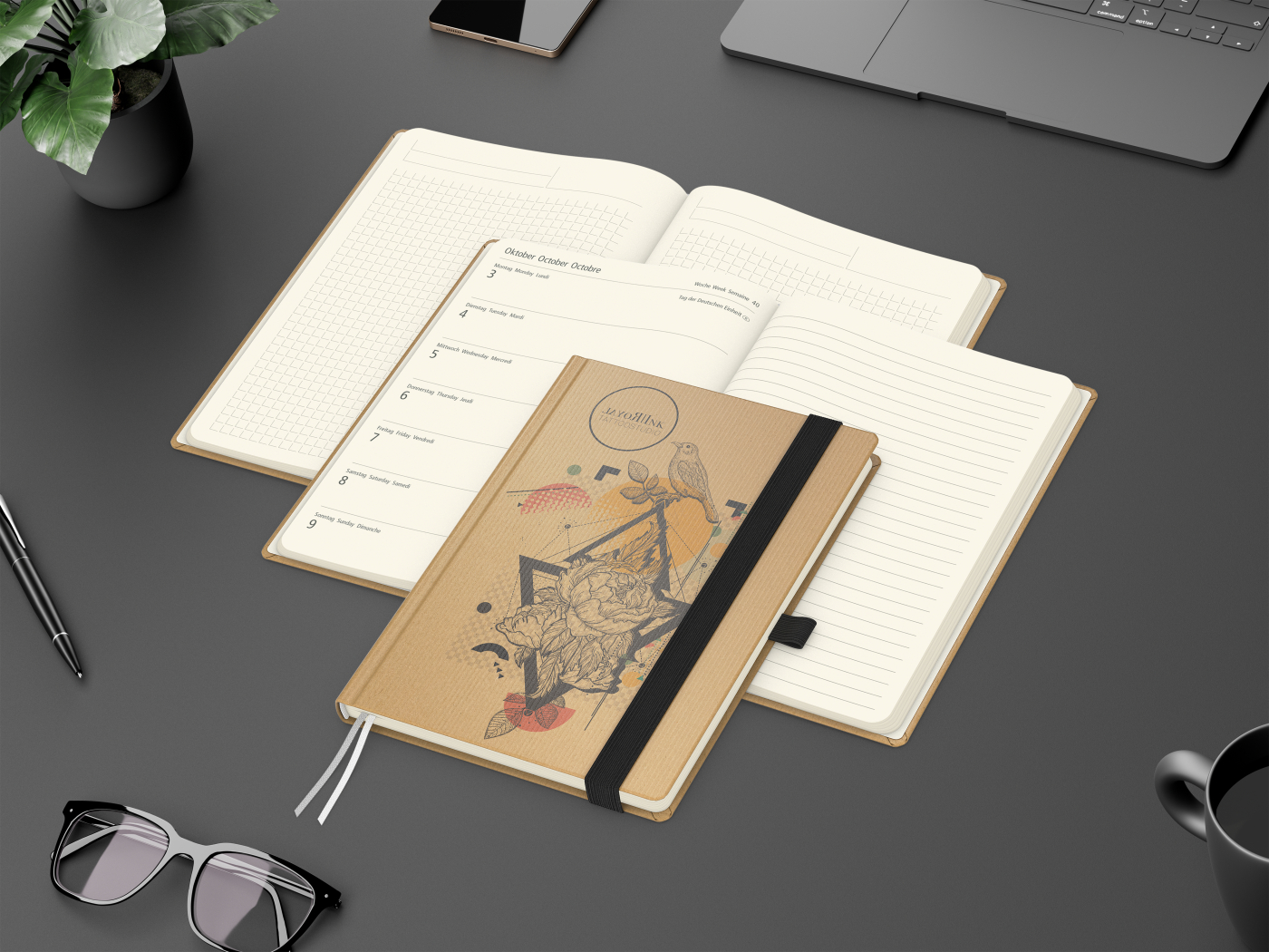 Wochenplaner Match-Hybrid Creme A5 Natura Bestseller