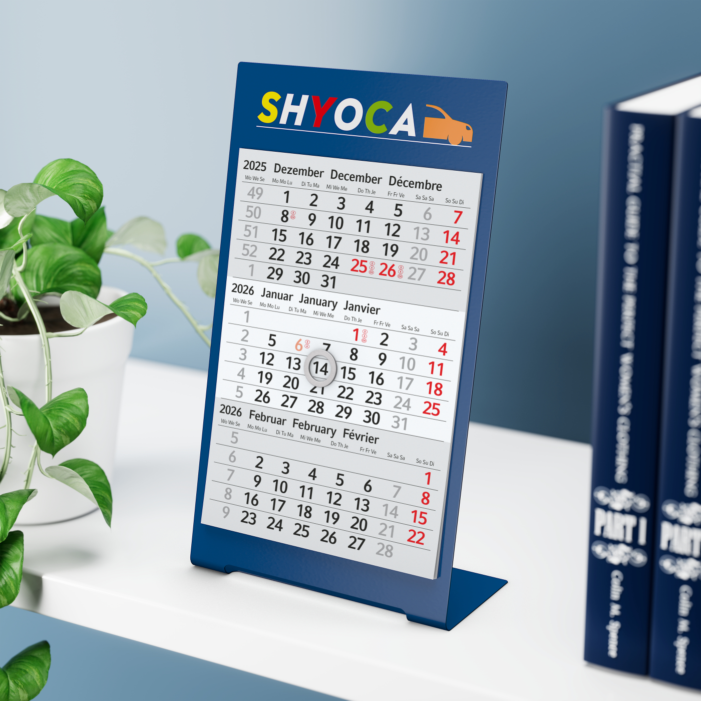 Tischkalender Desktop 3 Color, 1-Jahres-Kalendarium Bestseller