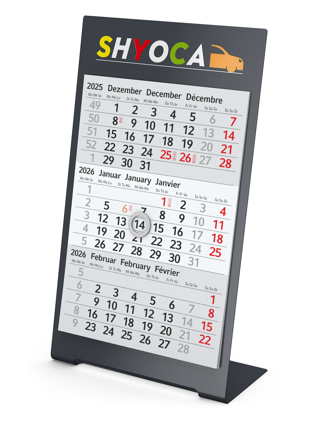 Tischkalender Desktop 3 Color, 2-Jahres-Kalendarium Bestseller