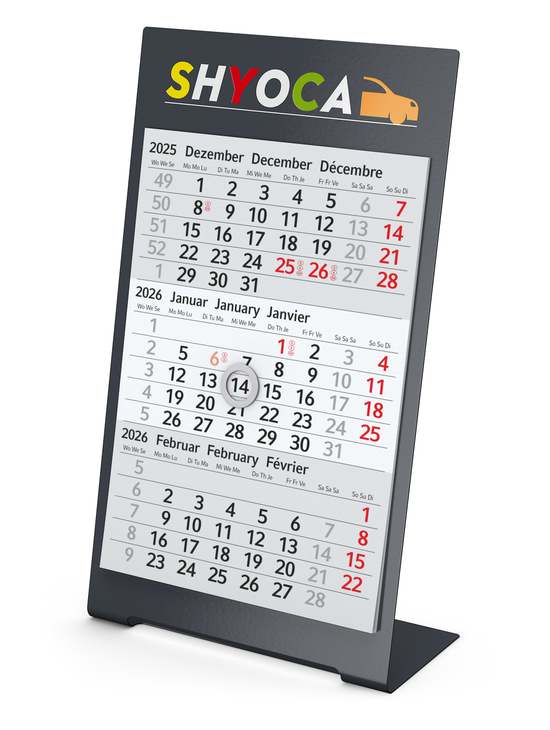 Tischkalender Desktop 3 Color, 2-Jahres-Kalendarium Bestseller
