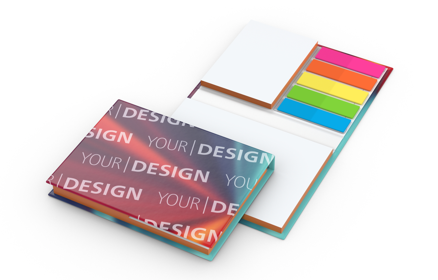 Haftnotiz-Set Budapest Bookcover White Bestseller, matt-individuell, Farbschnitt orange