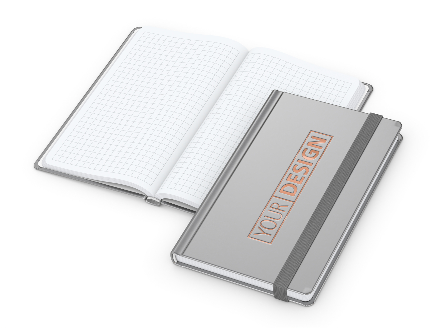 Notizbuch Easy-Book Comfort Bestseller, Pocket, silber inkl. Kupferprägung