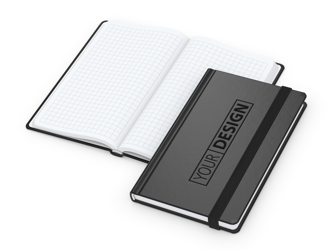 Notizbuch Easy-Book Comfort Bestseller, Pocket, schwarz inkl. Prägung schwarz-glänzend