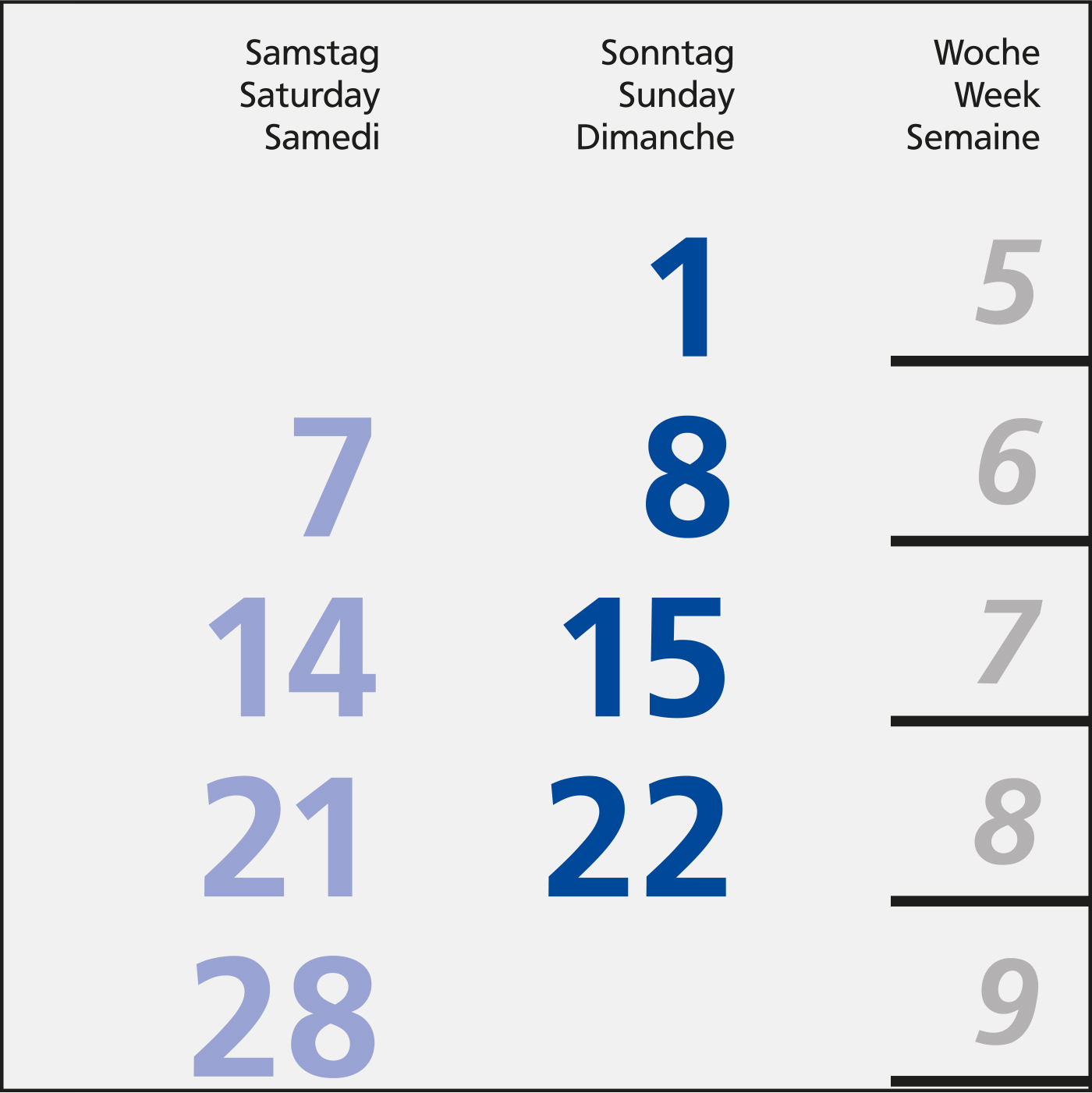 3-Monatskalender Logic 3 Post Bestseller (Einblatt)