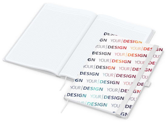 Notizbuch Match-Book White Bestseller, A4, Natura, individuell, weiß