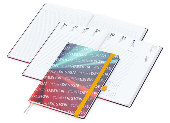 Wochenplaner Match-Hybrid White Bestseller, A4, Cover-Star matt, gelb