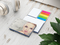 Haftnotiz-Set Prag Bookcover White Bestseller, gloss-individuell, Farbschnitt blau