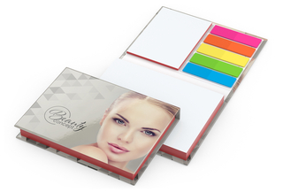 Haftnotiz-Set Prag Bookcover White Bestseller, gloss-individuell, Farbschnitt rot