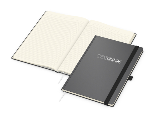 Notizbuch Vision-Book Creme Bestseller, A4, anthrazit inkl. Silberprägung