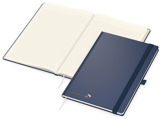 Notizbuch Vision-Book Creme Bestseller, A4, dunkelblau inkl. Kupferprägung