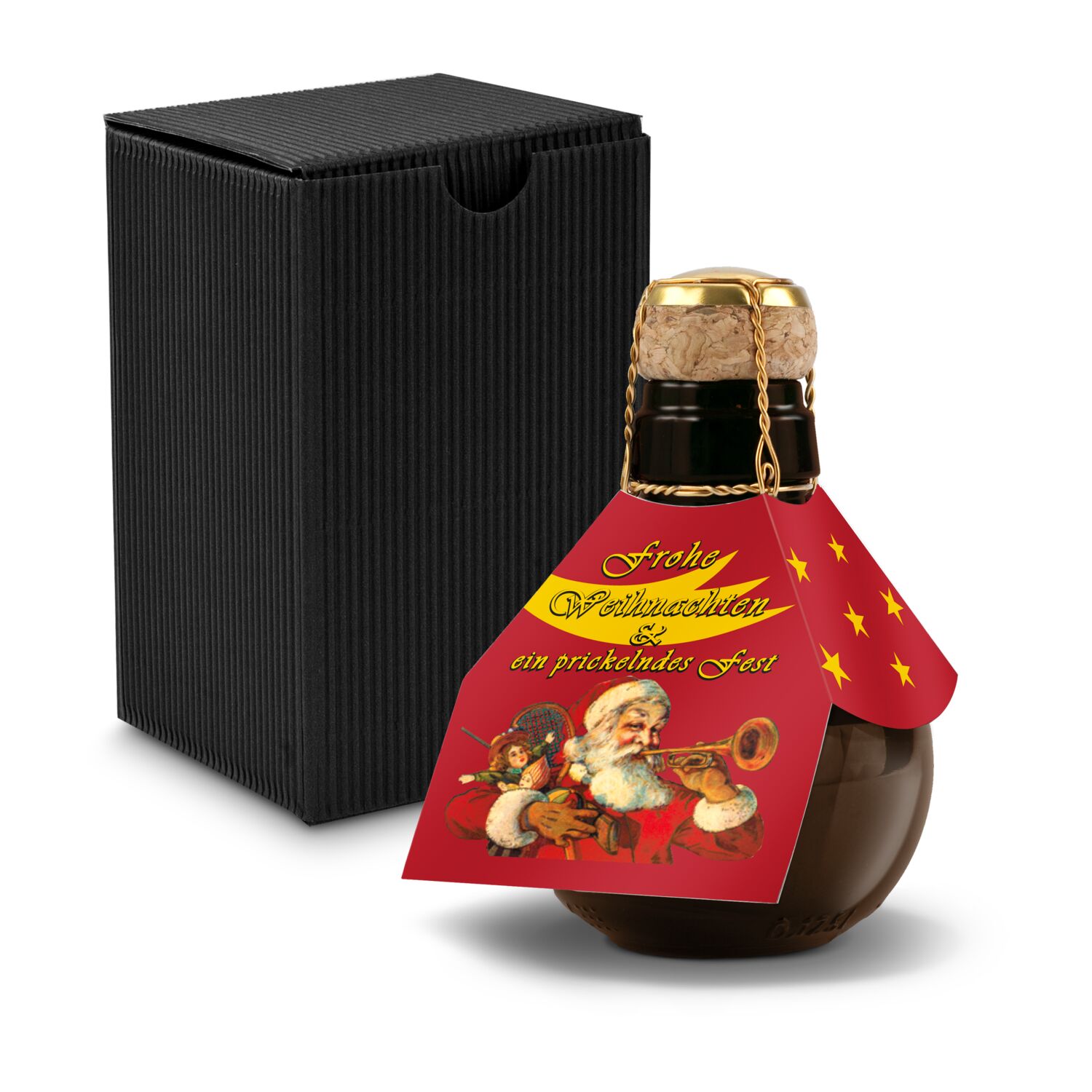 Origineller Sekt Weihnachtsgruß - Karton Schwarz, 125 ml 2K1358f2