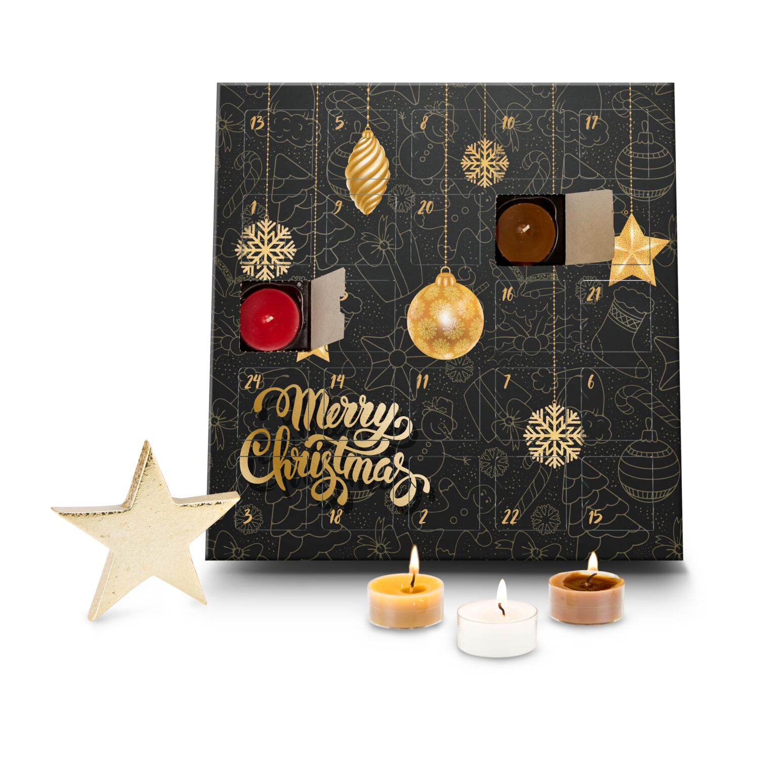 Geschenkartikel: Duftkerzen Adventskalender Merry Christmas 2K2129