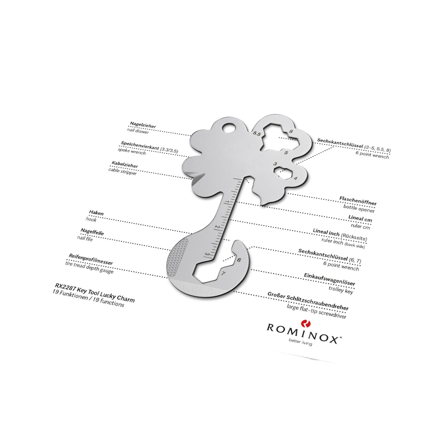 ROMINOX® Key Tool Lucky Charm (19 Funktionen) Frohe Weihnachten 2K2201m