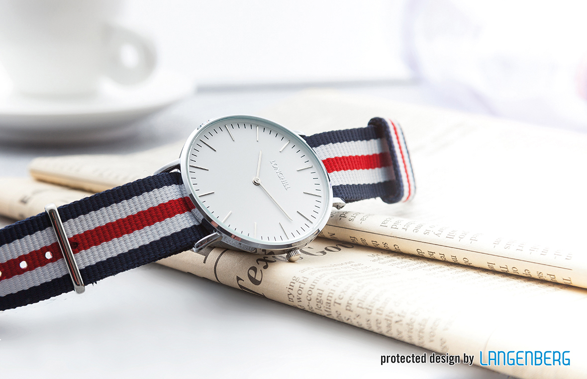 Metalluhr TEXSTYLE FLAT silver big