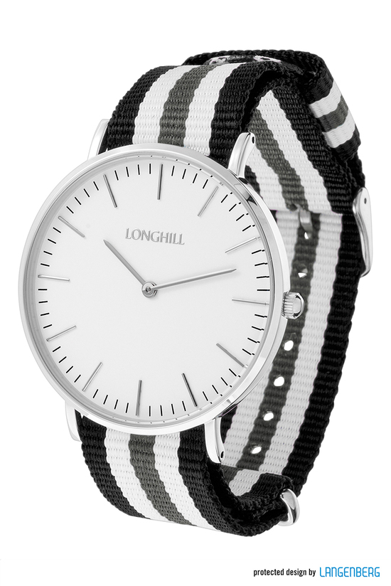 Metalluhr TEXSTYLE FLAT silver big