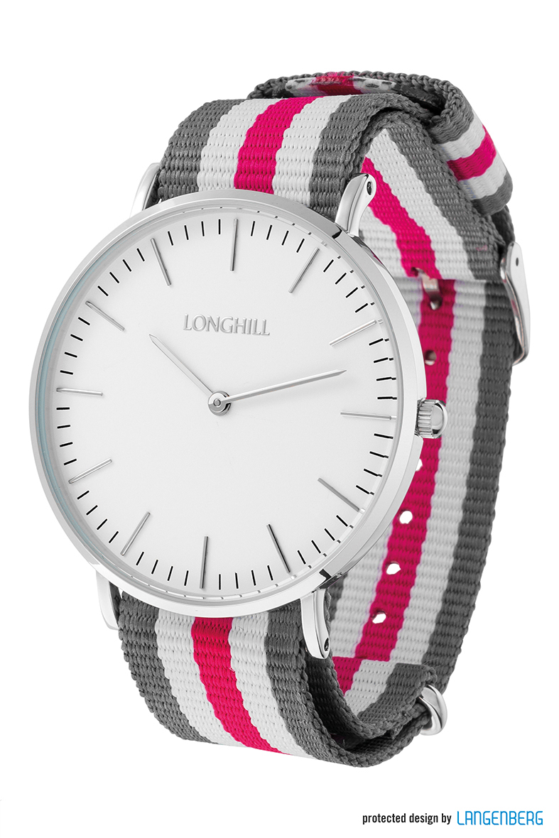 Metalluhr TEXSTYLE FLAT silver big