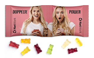 TwinSet 10 g Gummibärchen transparente kompostierbare Folie