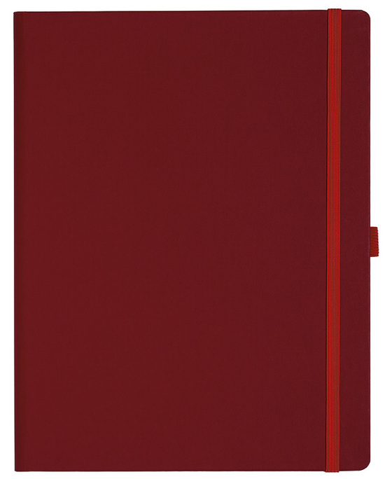 Notizbuch Style Large im Format 19x25cm, Inhalt kariert, Einband Fancy in der Farbe Ruby Red