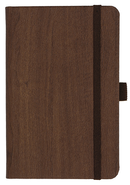 Notizbuch Style Small im Format 9x14cm, Inhalt kariert, Einband Woody in der Farbe Brown