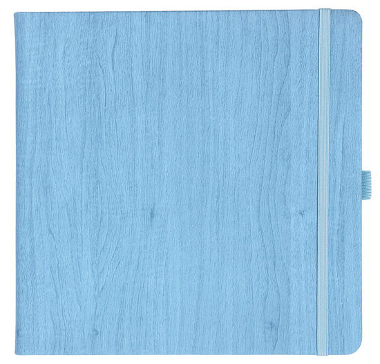 Notizbuch Style Square im Format 17,5x17,5cm, Inhalt kariert, Einband Woody in der Farbe Sky