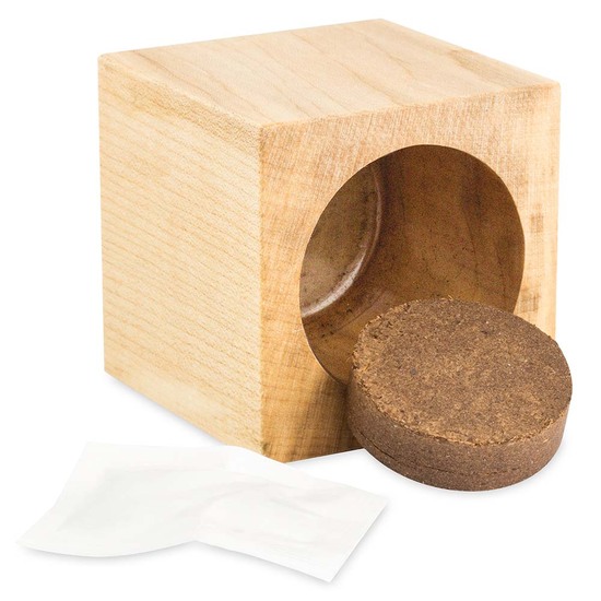 Pflanz-Holz Büro Star-Box mit Samen - Gewürzpaprika, 1 Seite gelasert