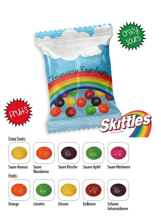 Skittles Werbetüte, Inhalt: Skittles "Fruits" ca. 9 g