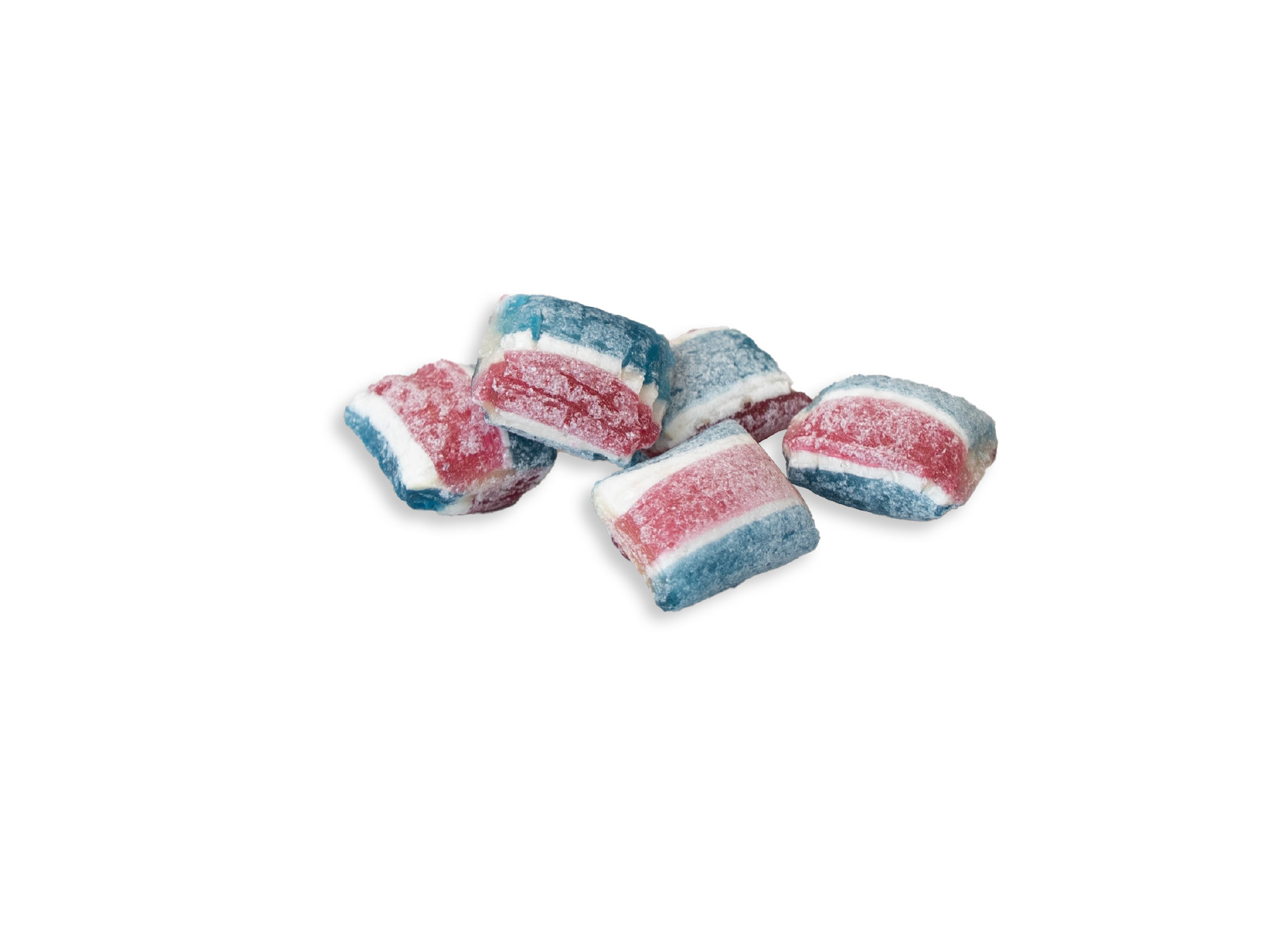 Beutelschachtel mit Bonbons, Inhalt: Bonbons Trikolore