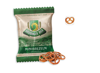 Mini Salzbrezeln Werbetüte, Inhalt: Mini Salzbrezeln