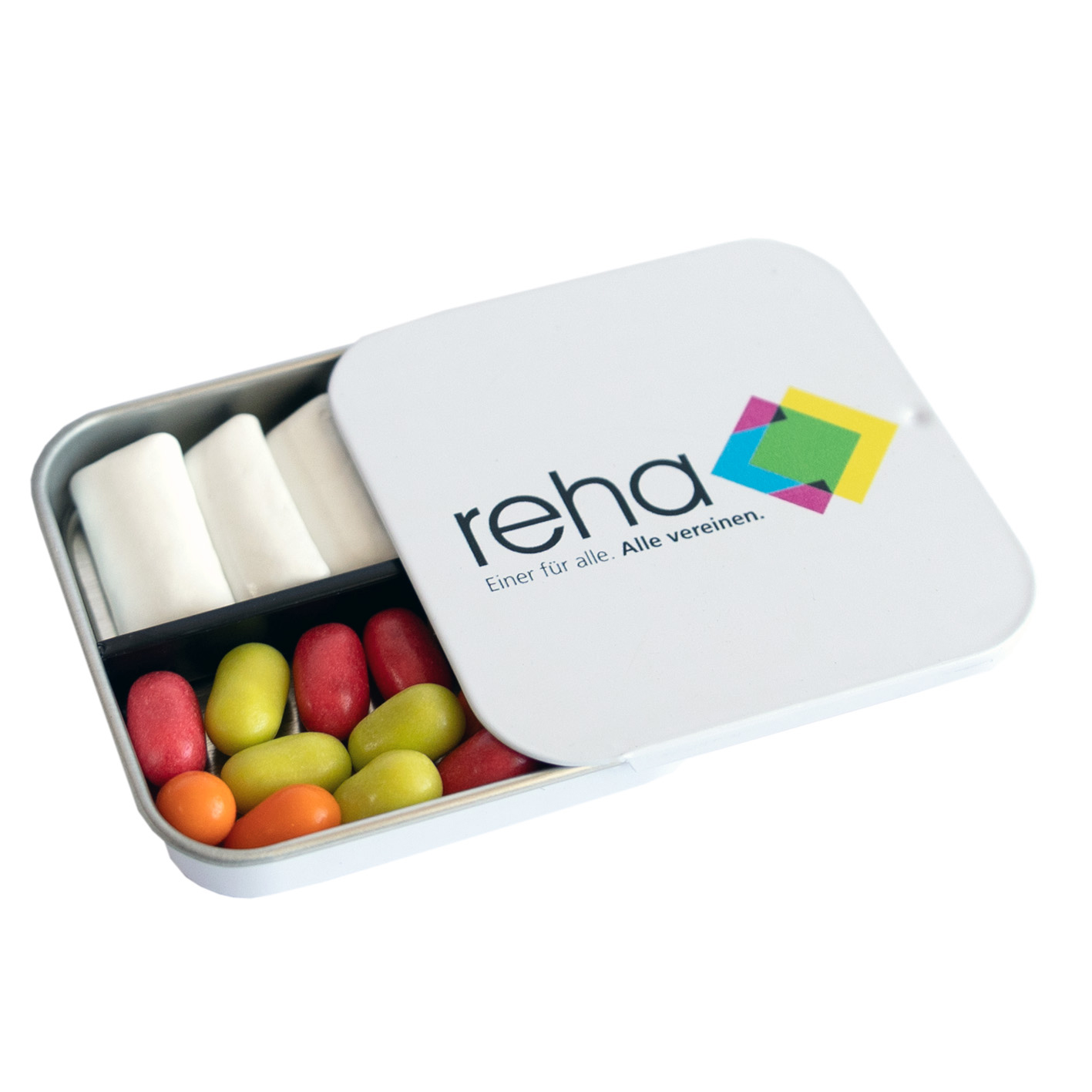 Twin Tin, Inhalt: Bunte Fruchtdragees gemischt (Dose)