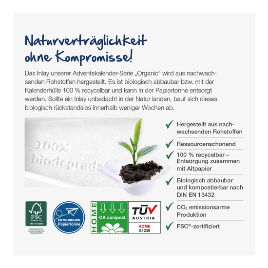 Tisch-Adventskalender Organic mit Fairtrade-Kakao
