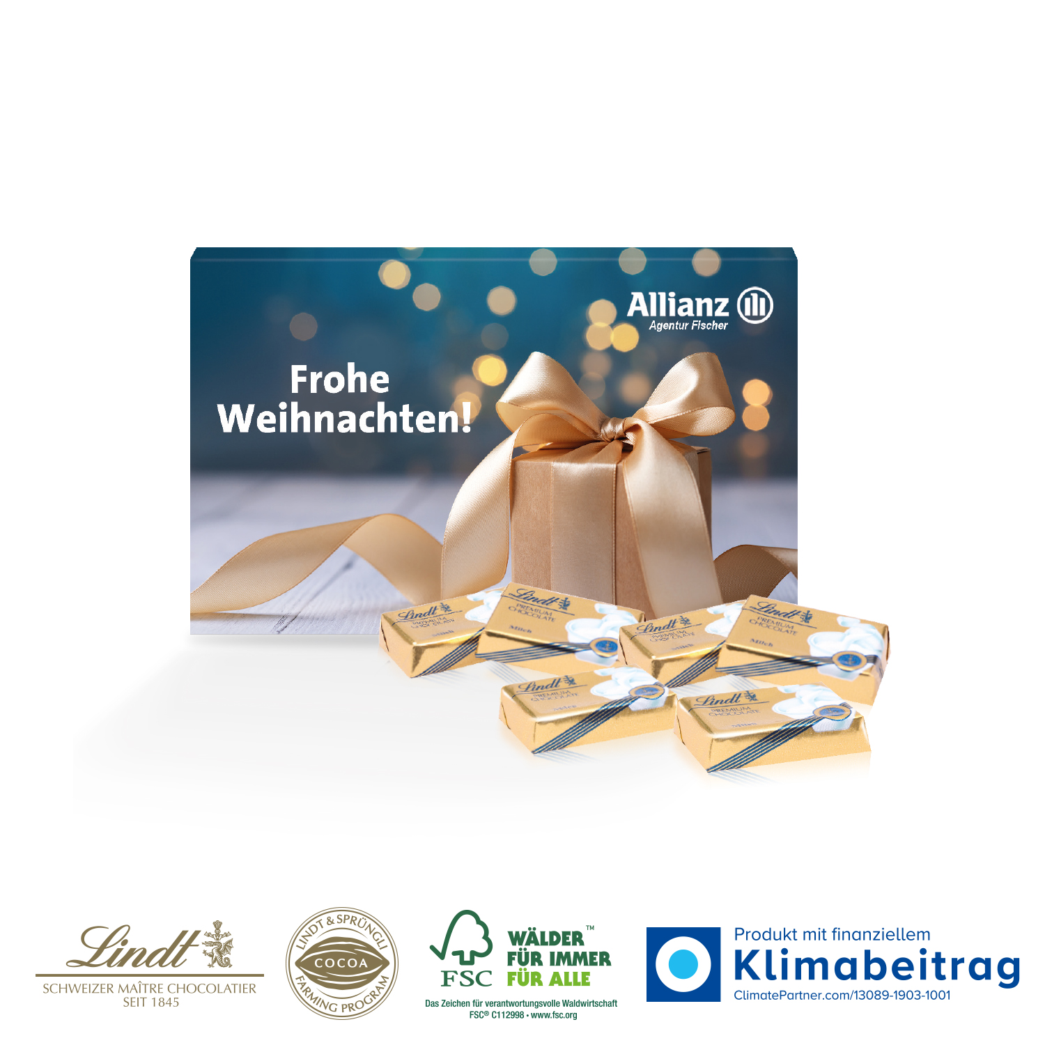 Präsentbox „Business“ mit Lindt Schokotäfelchen