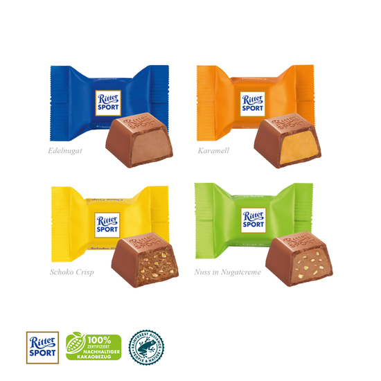 PRÄSENTBOX MIT RITTER SPORT SCHOKOWÜRFEL