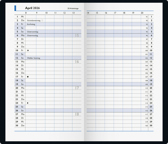 Taschenkalender 10D, schwarz