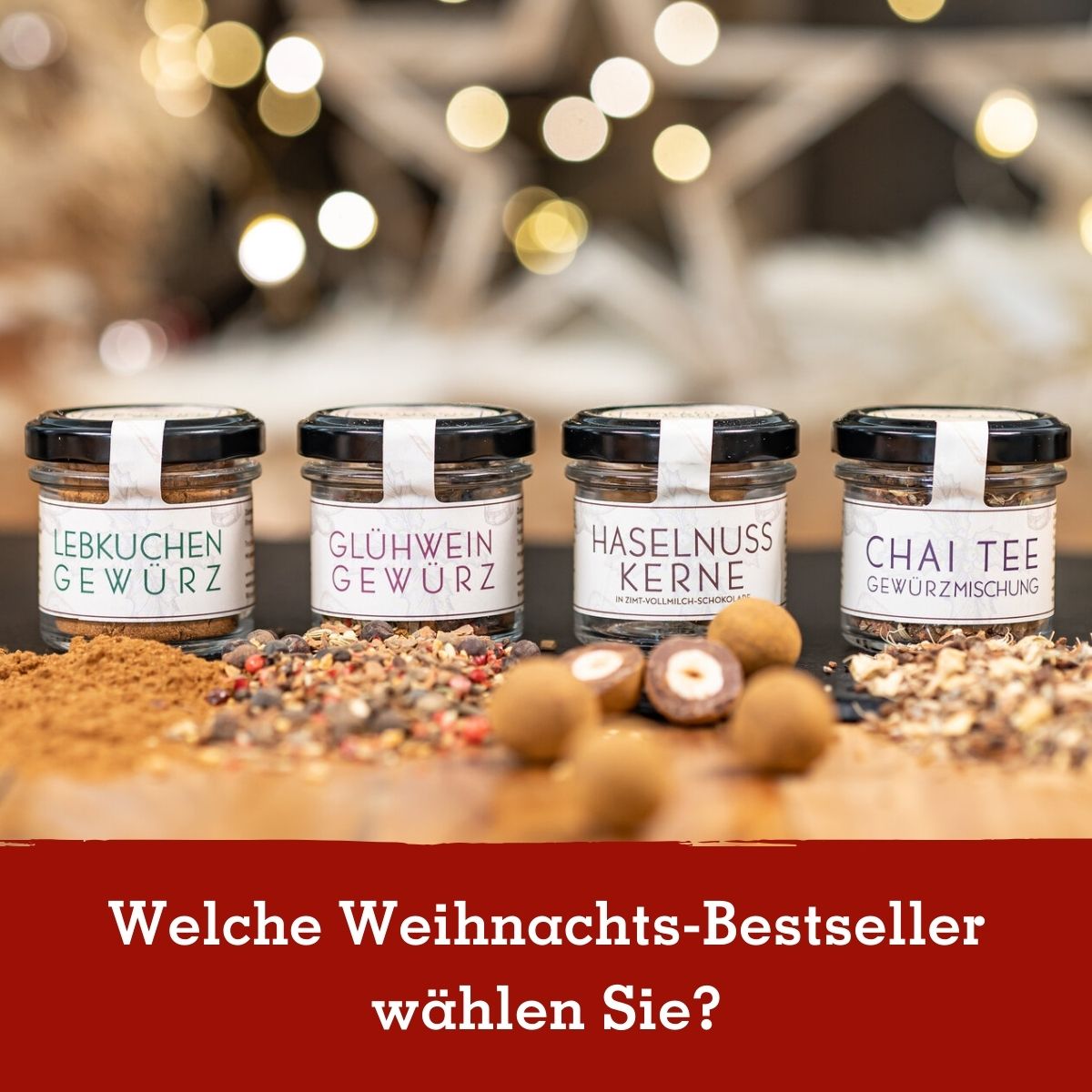 Geschenkkarton mit 4 Weihnachts-Spezialitäten im Glas