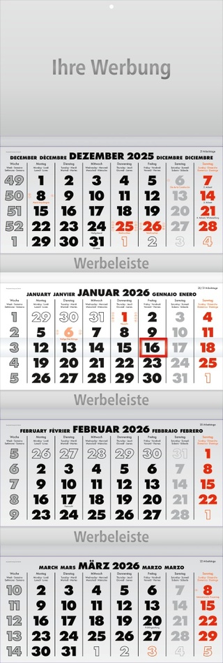 Viermonatsplaner Business-quattro grau