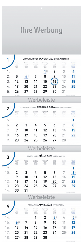 4-Monatskalender Future-quattro blau