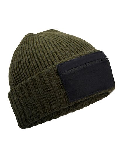 CB334R Beechfield Zip Patch Beanie